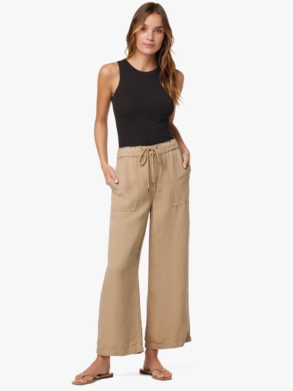 JOE’S Jeans NWT The Ellie High Rise Linen Lyocell Drawstring Pants Large